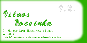 vilmos mocsinka business card